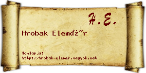 Hrobak Elemér névjegykártya